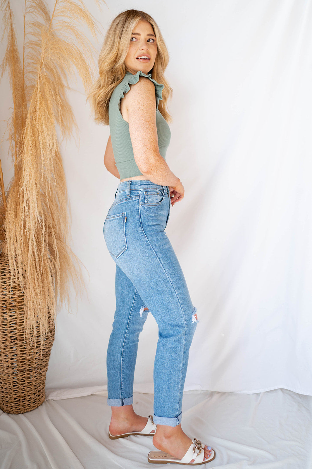 talk about class ruffle top