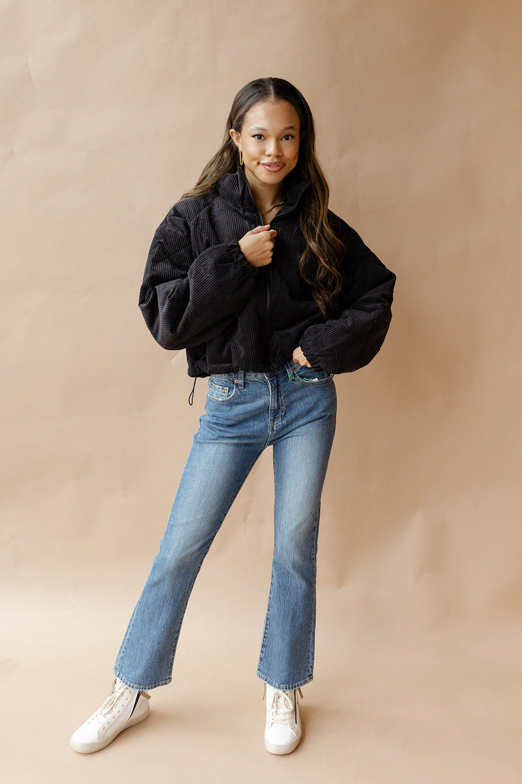 halo crop corduroy jacket