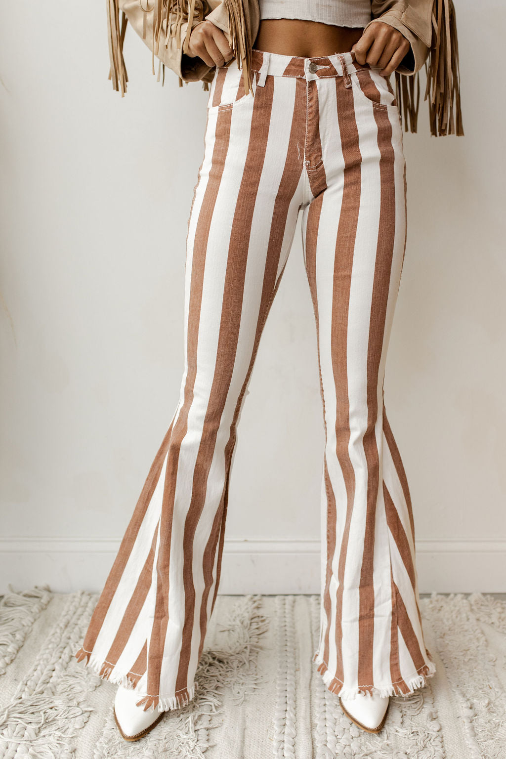 on the edge striped flares