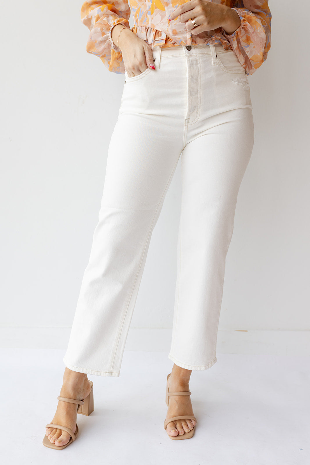 cassie crop super high rise straight jeans
