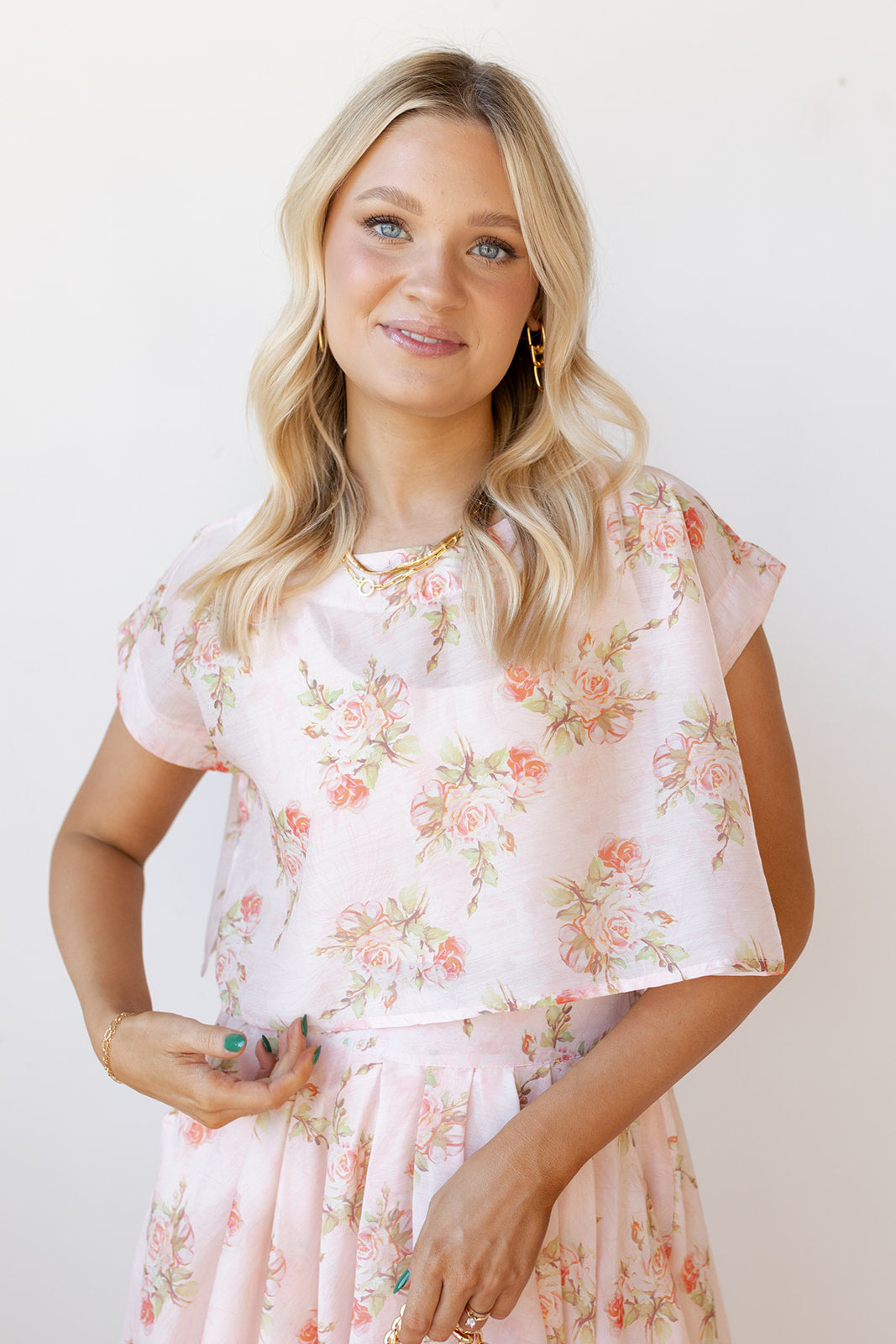 kinley floral crop top
