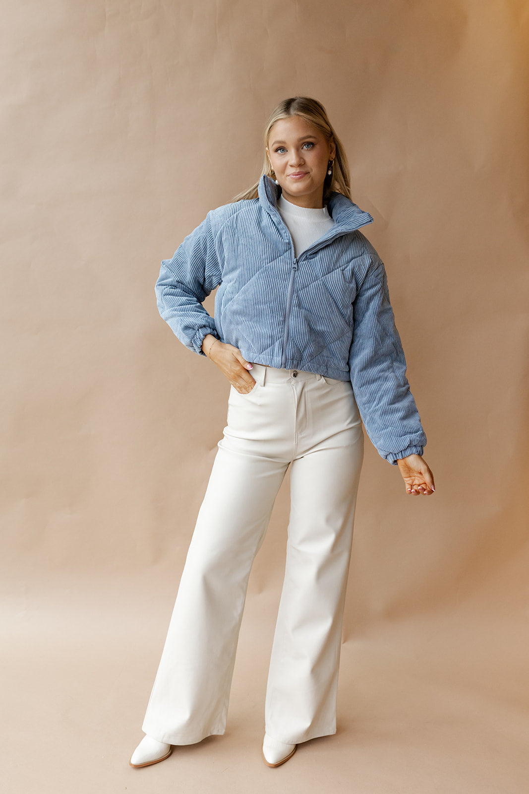 halo crop corduroy jacket