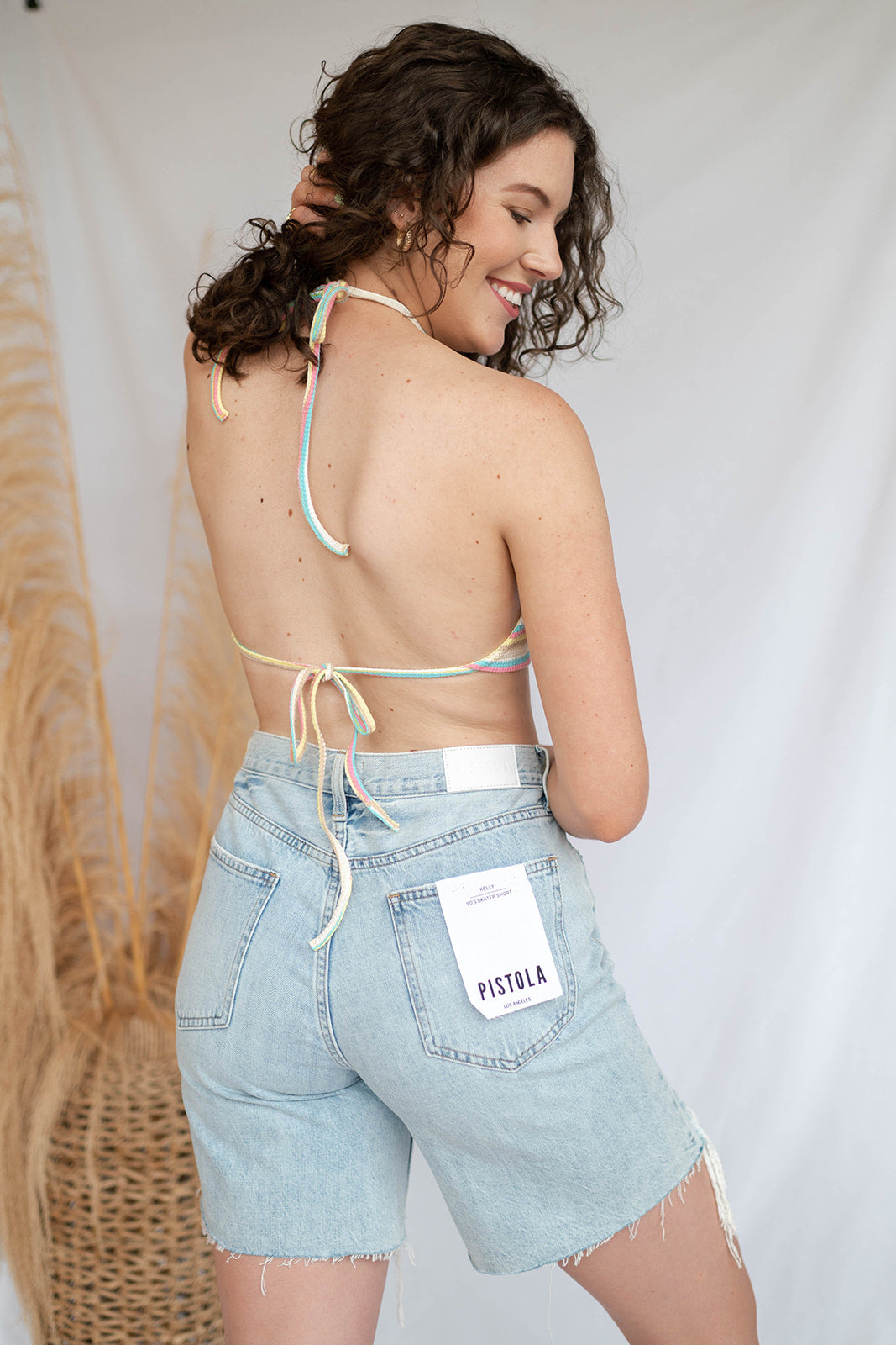 rainbow knit halter top