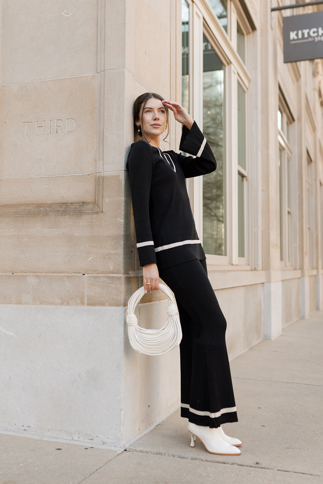 nora color block sweater tunic