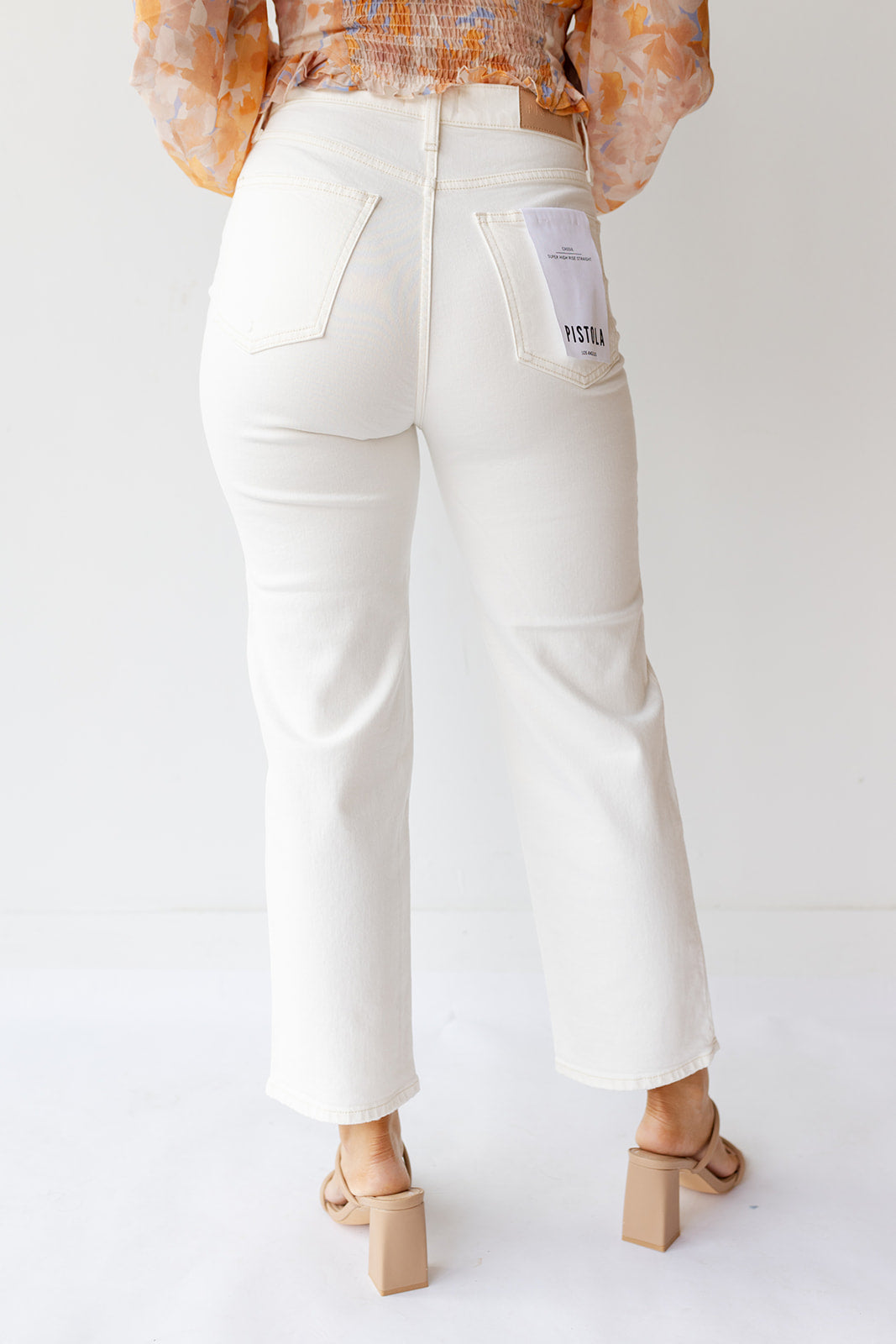 cassie crop super high rise straight jeans