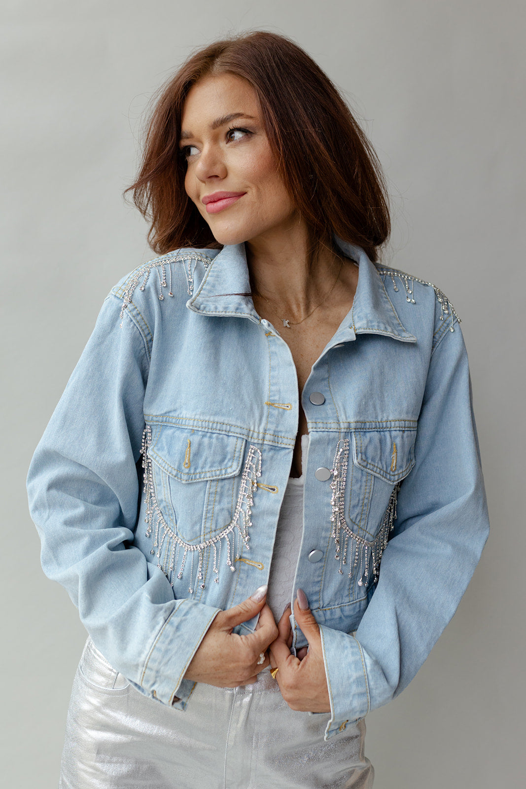 rhinestone denim jacket