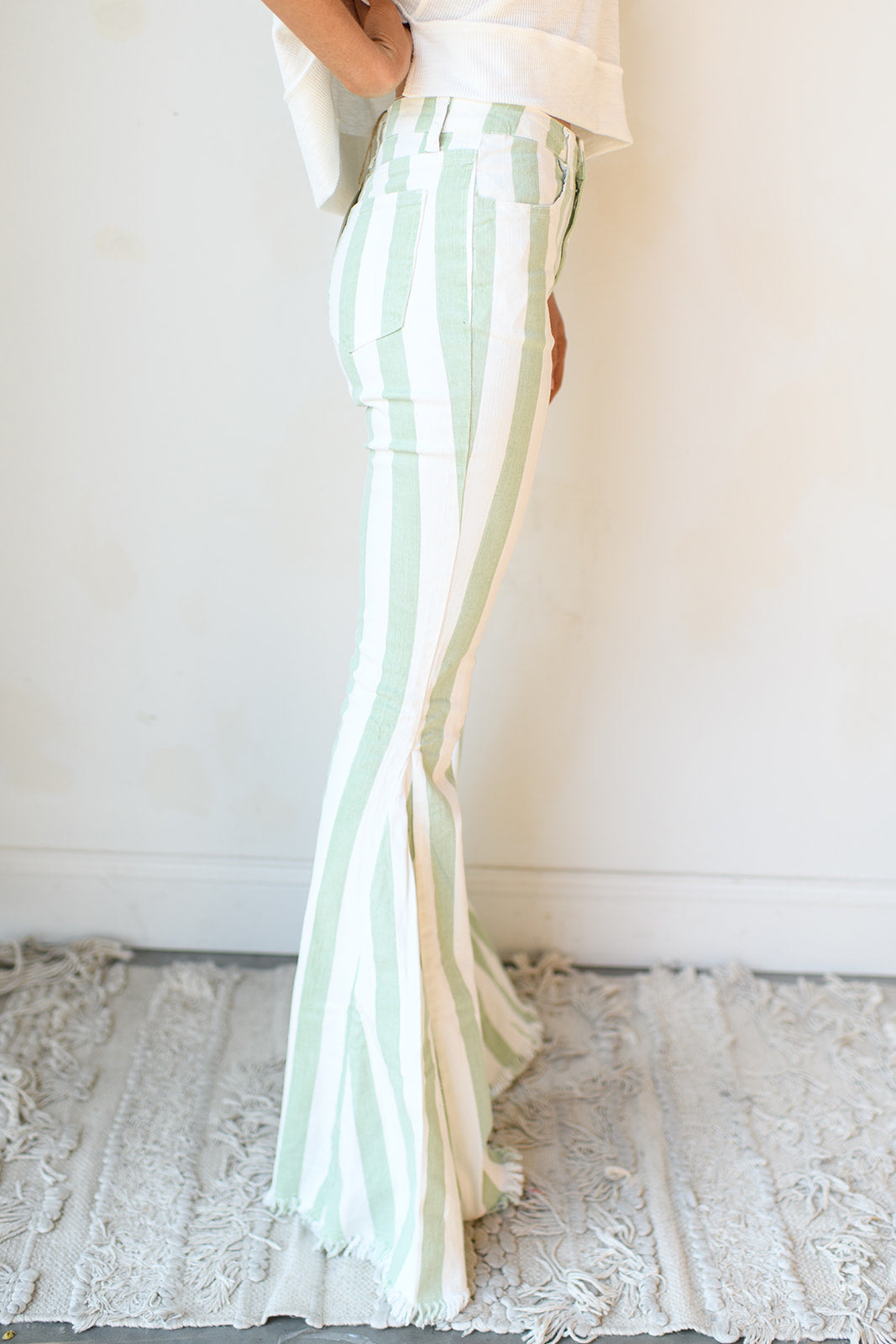 on the edge striped flares