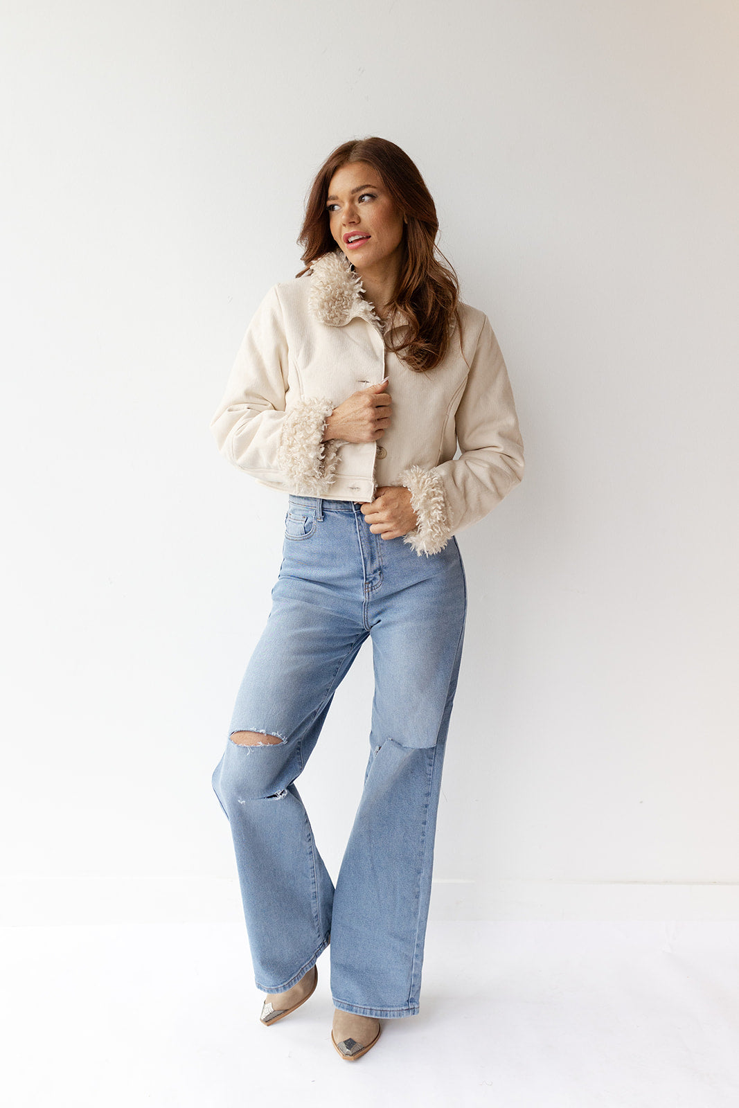 gwen fur lined crop jacket