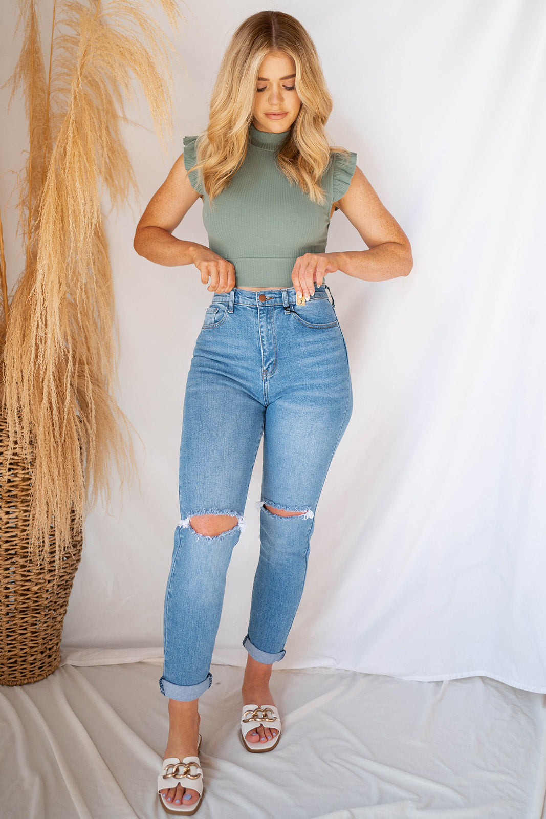 talk about class ruffle top