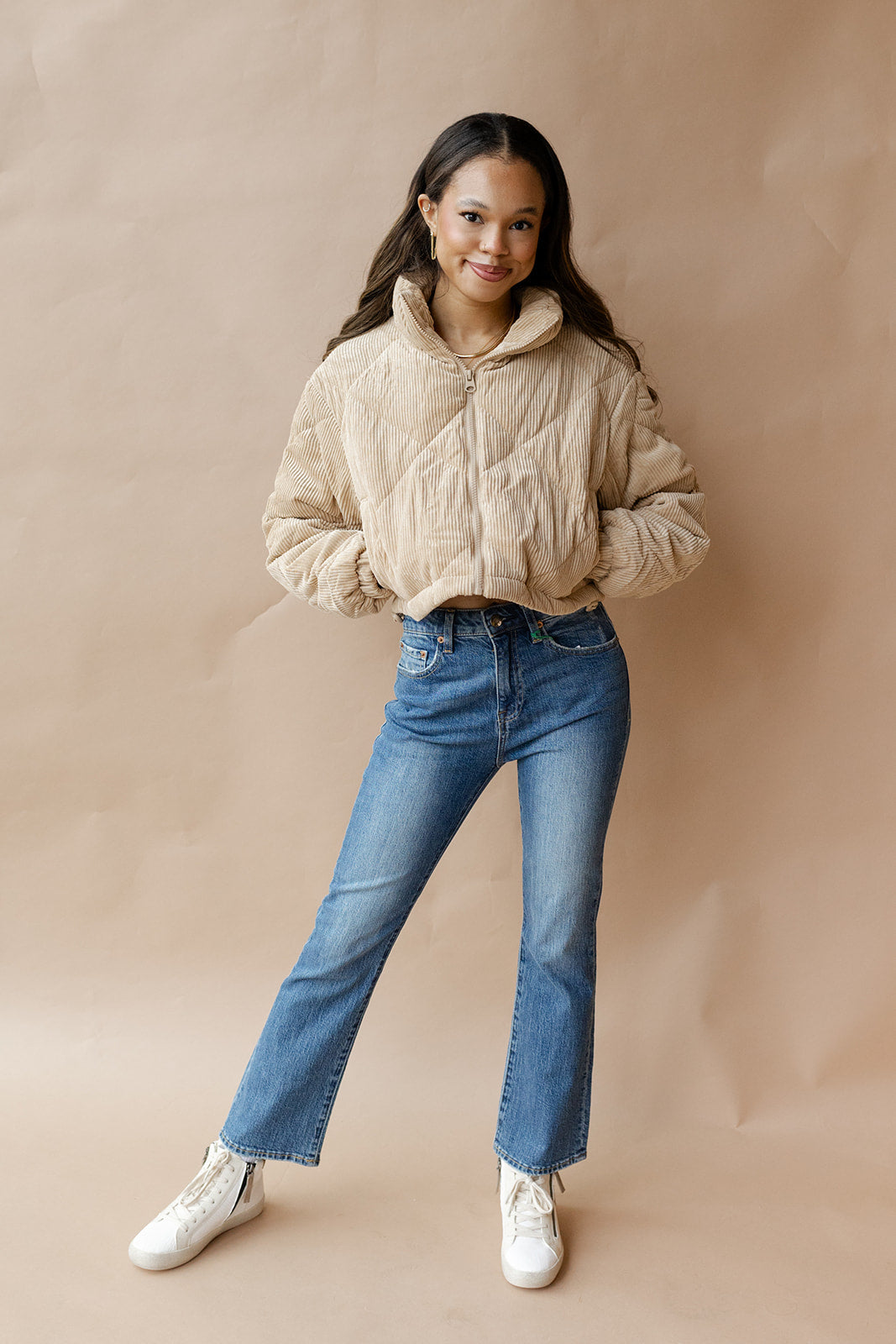 halo crop corduroy jacket