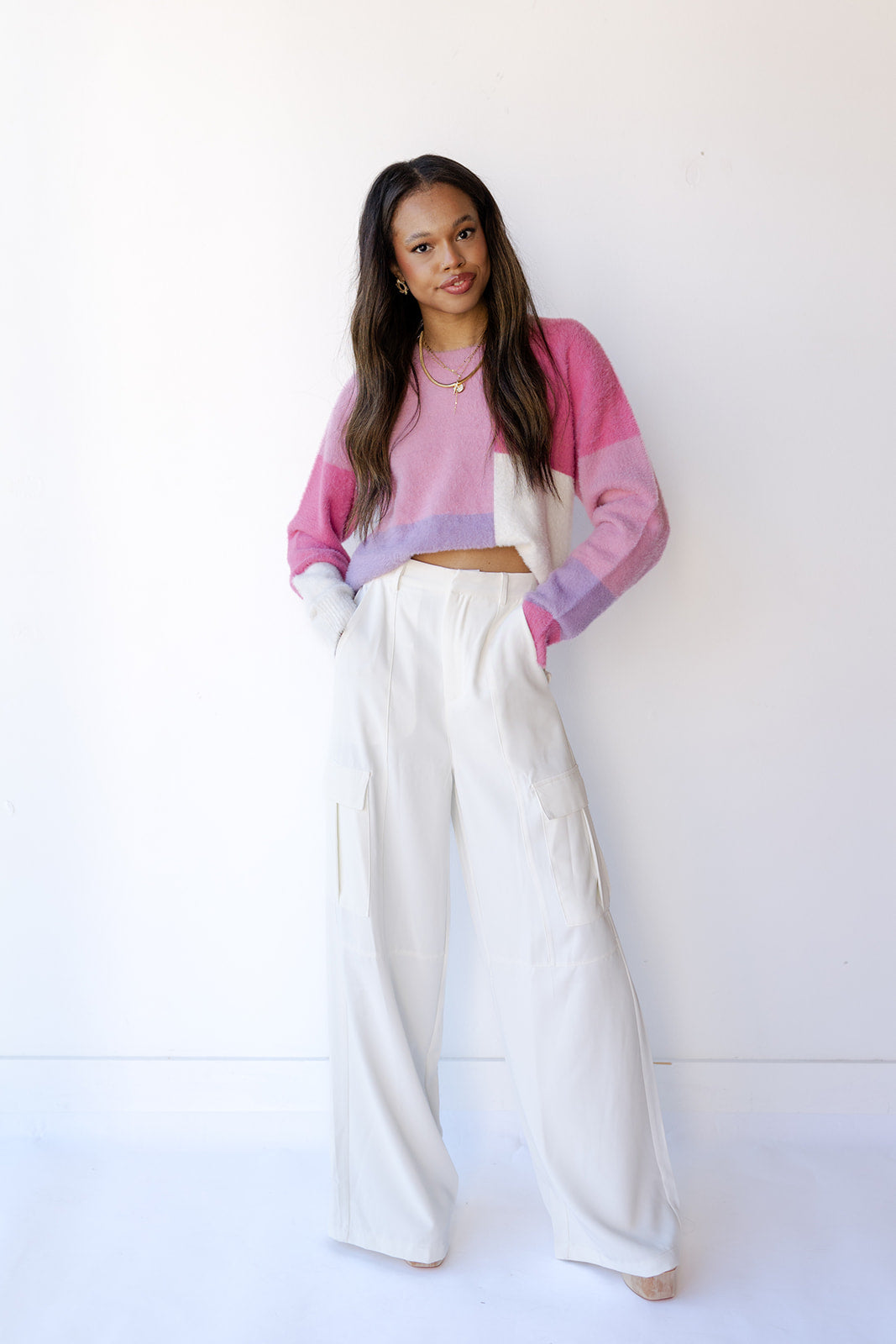 hope color block sweater