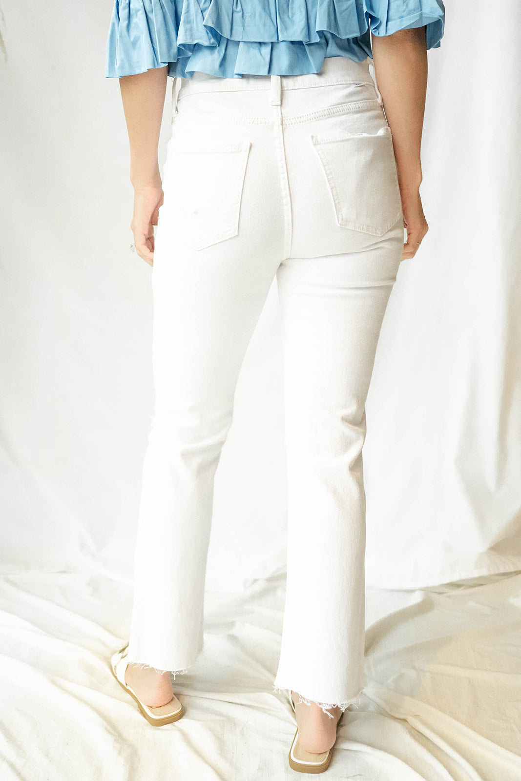 shy girl crop flare jean