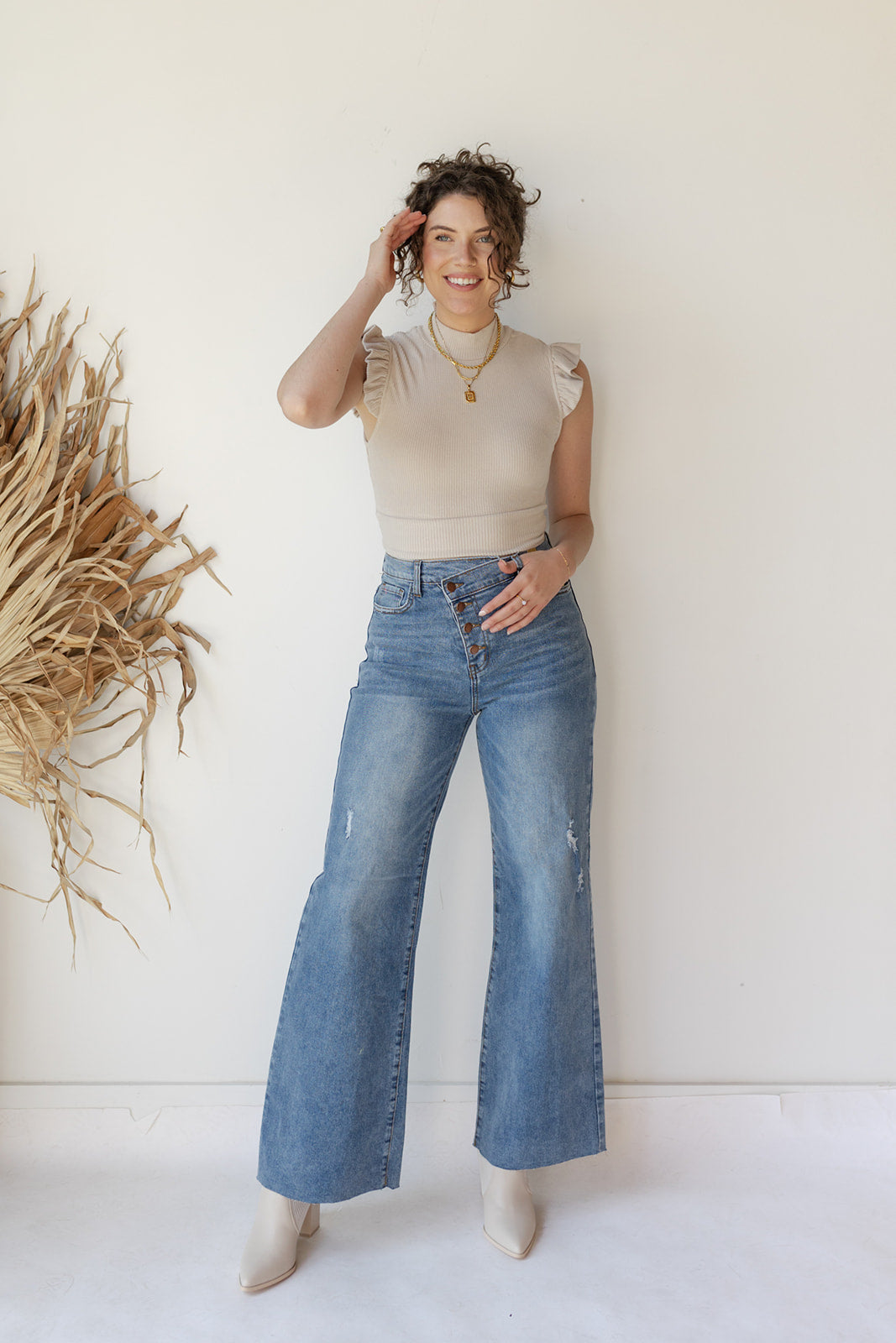 talk about class ruffle top