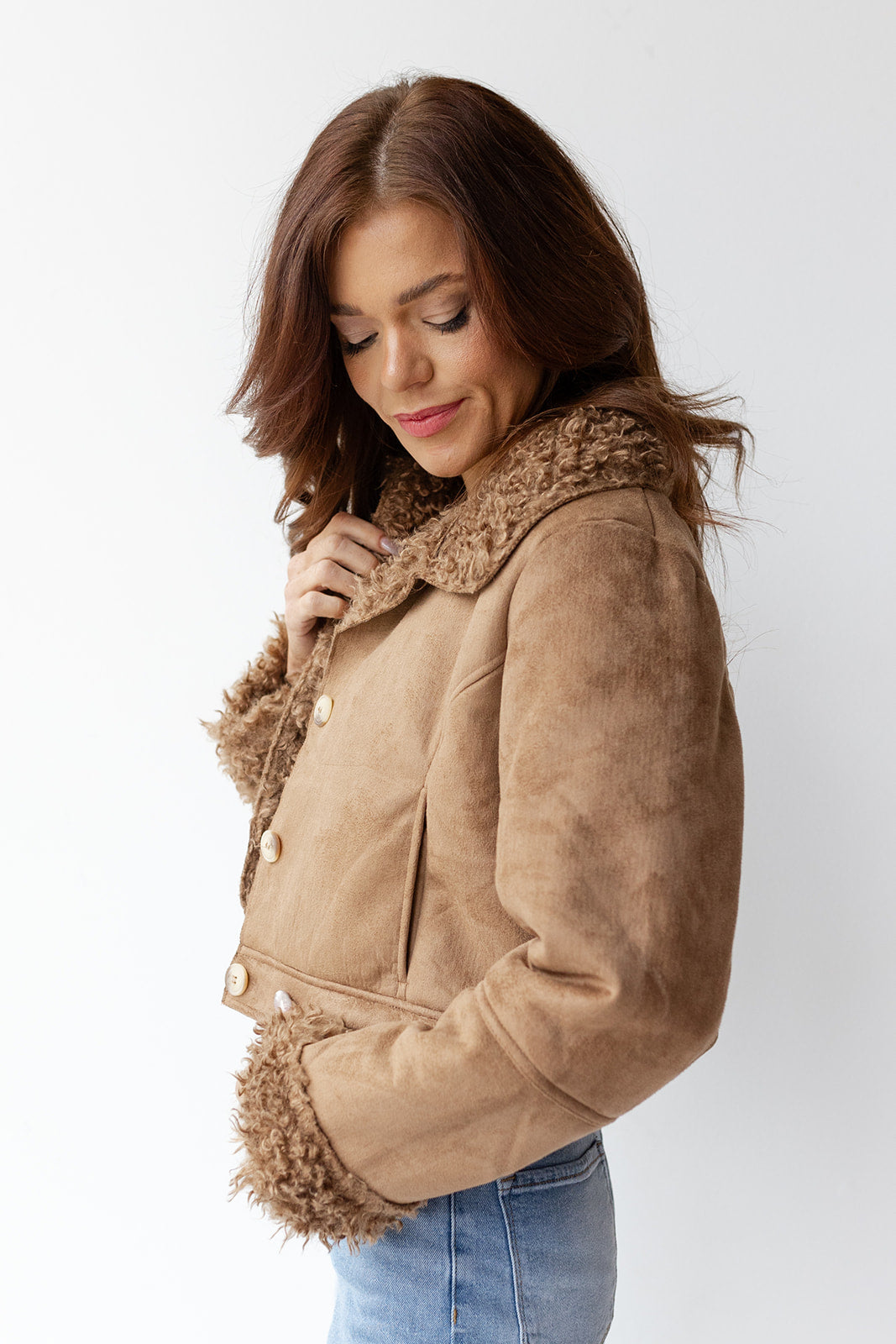 gwen fur lined crop jacket