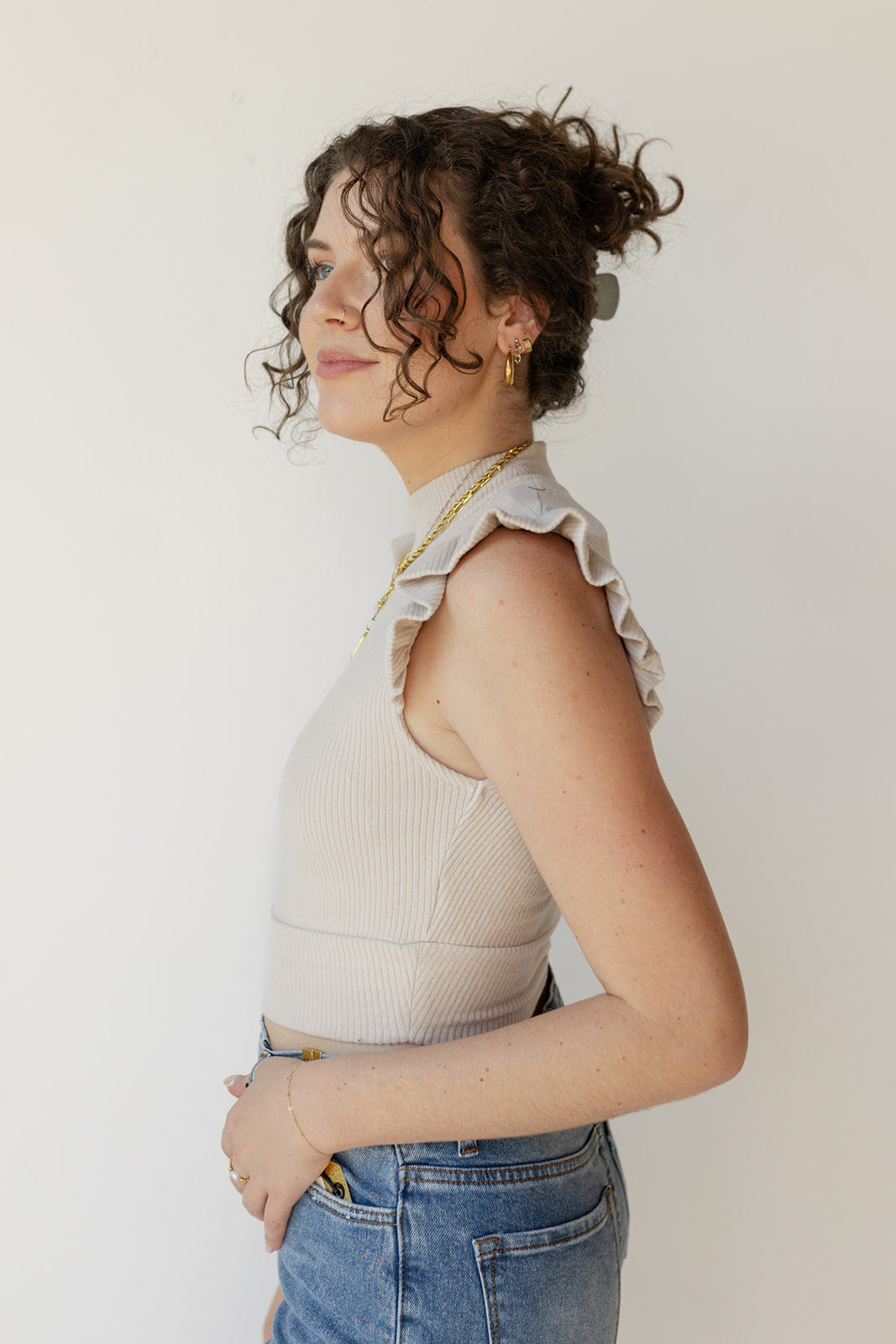 talk about class ruffle top