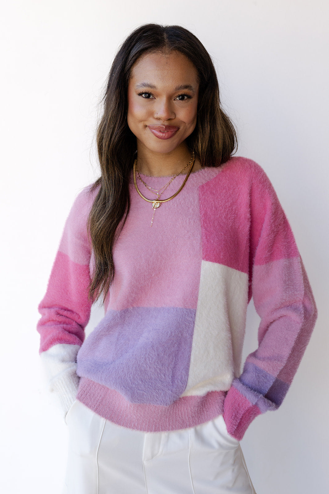 hope color block sweater