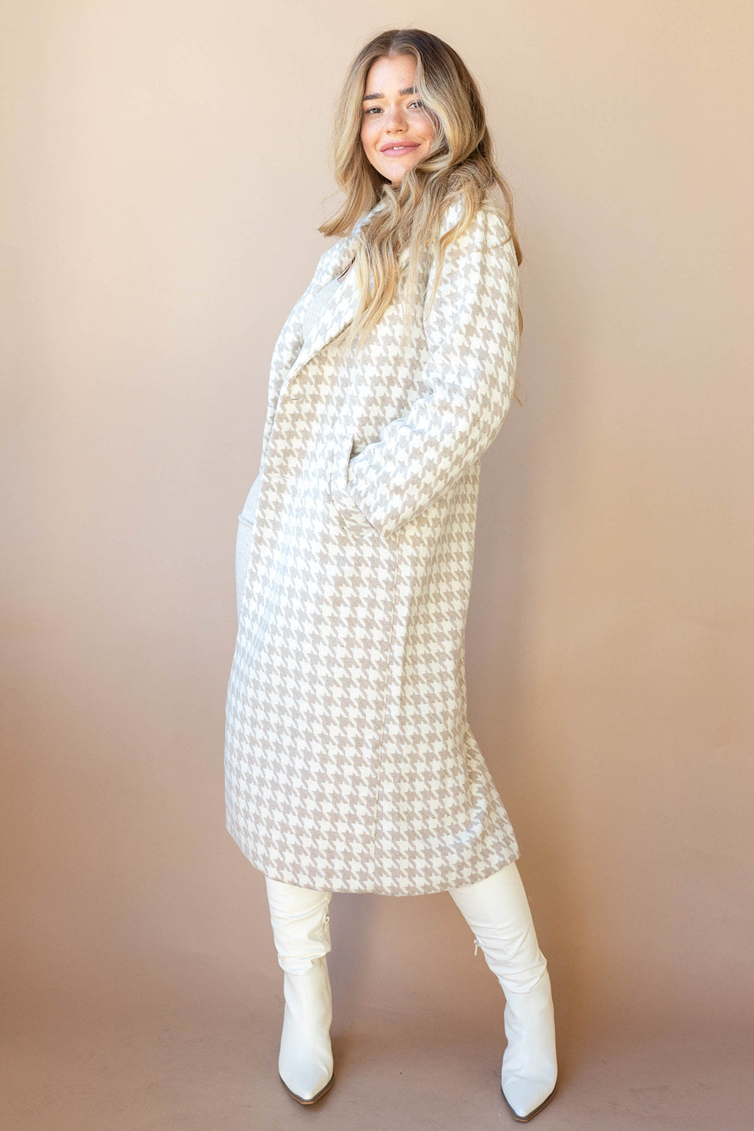 elegant houndstooth coat