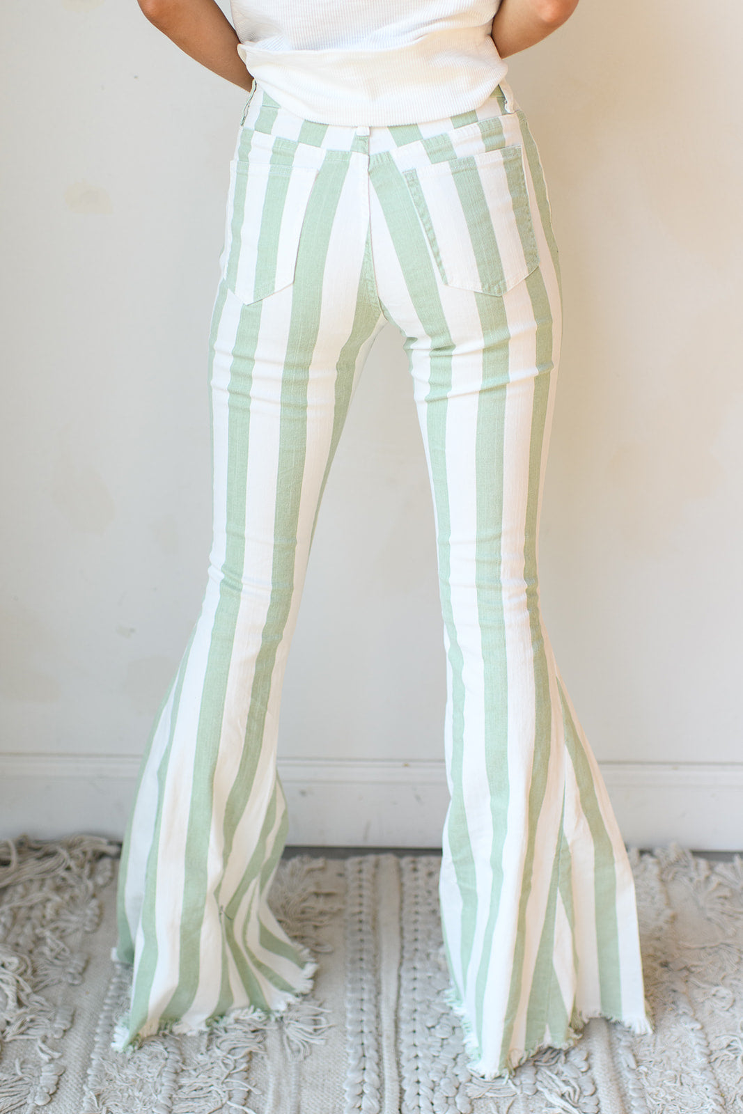 on the edge striped flares