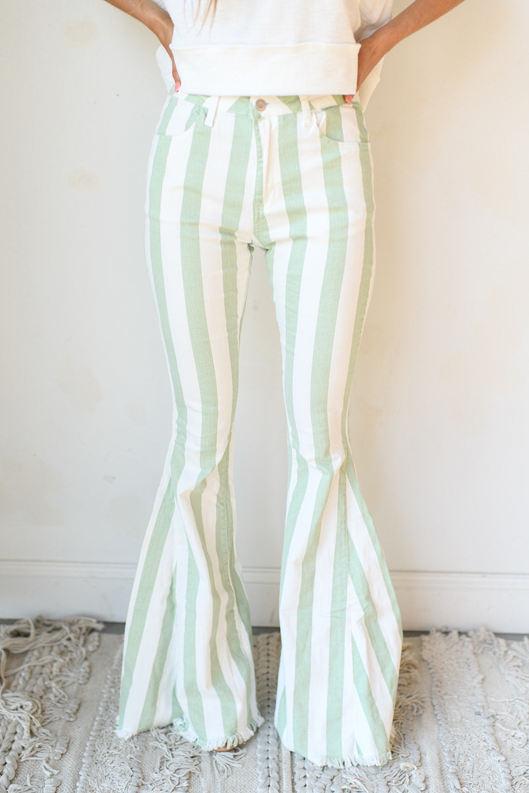 on the edge striped flares