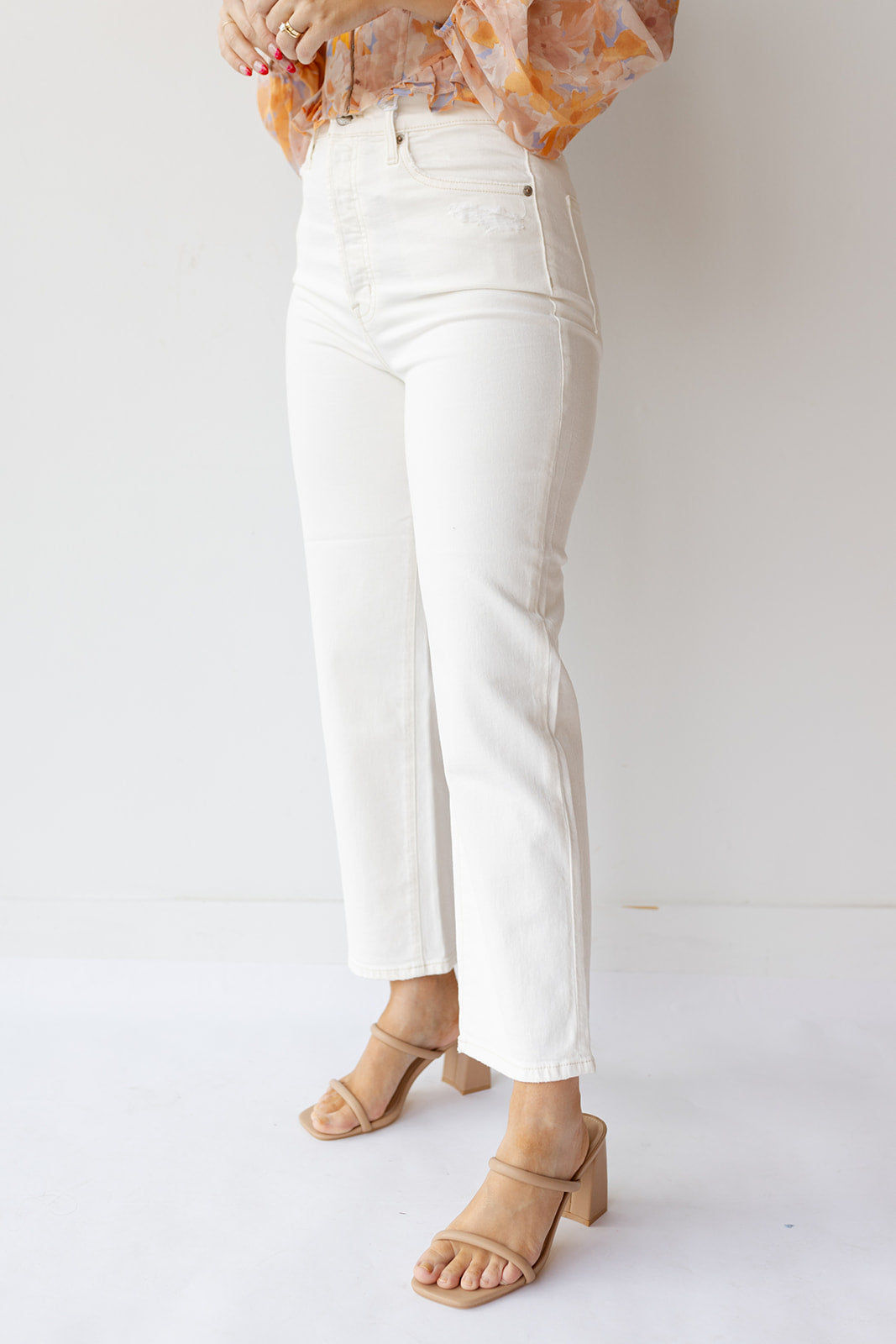 cassie crop super high rise straight jeans